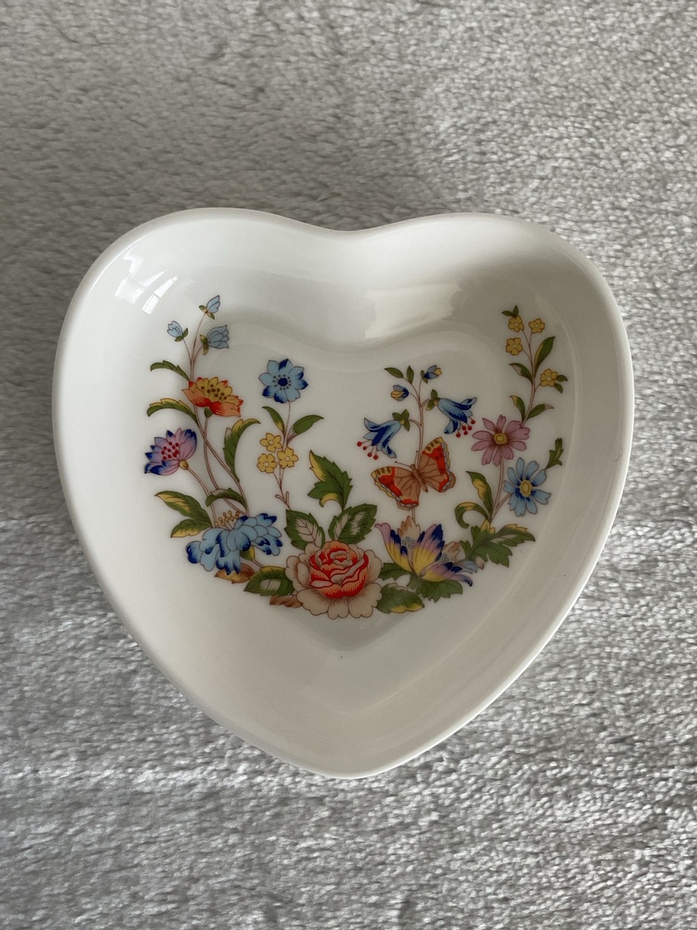 AYNSLEY “Cottage Garden” Heart Shaped Trinket Tray